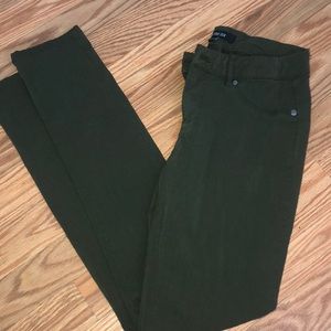 Olive Green mid-rise skinny jeans